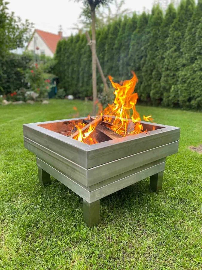 Stainless steel fire bowl and table rectangle 2